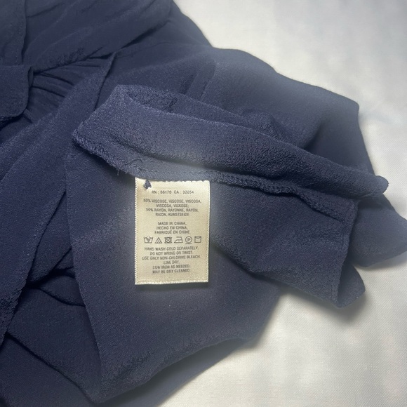 Maeve Cold Shoulder Ruffle Blue Top Women’s Size 4 - Picture 11 of 15